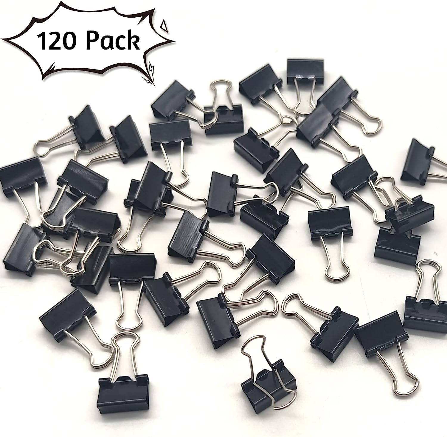 120 Pack Mini Binder Clips, Black Binder Clips, Small Paper Clips 15mm 5/8 Inch. Micro Size Office Clips for Home School Office and Business. - Image 6
